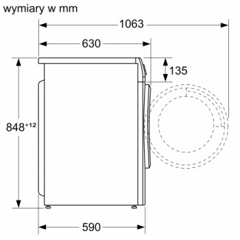 Cтирально-сушильная машина Bosch WNA13401PL, 8 кг, 1400 об/мин, E, Белый