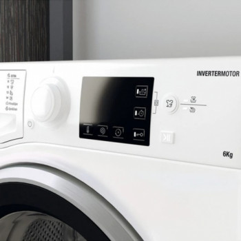 Стиральная машина узкая Whirlpool WRBSB6228WEU, 6 кг, 1200 об/мин, E, Белый