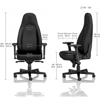 Scaun Gaming Noblechairs Icon, Vinil, Negru cu livrare în Chișinău și Moldova. Accesorii pentru jocuri la cele mai mici prețuri