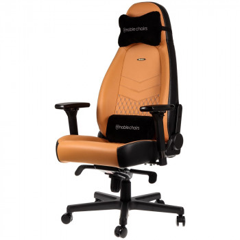 Scaun Gaming Noblechairs Icon, Piele naturală, Coniac/Negru cu livrare în Chișinău și Moldova. Accesorii pentru jocuri la cele mai mici prețuri