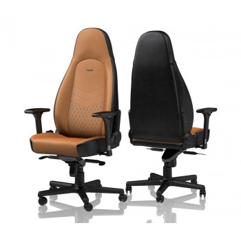 Scaun Gaming Noblechairs Icon, Piele naturală, Coniac/Negru cu livrare în Chișinău și Moldova. Accesorii pentru jocuri la cele mai mici prețuri