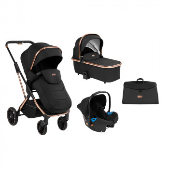 Stroller Kikka Boo 3 in 1 Angele, Chrome Black