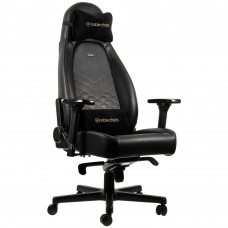 Игровое кресло Noblechairs Icon, Искусственная кожа, Черный/Золотой с доставкой по Кишиневу и всей Молдове. Игровые аксессуары по лучшим ценам в Молдове