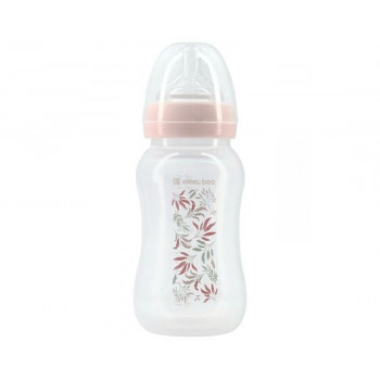 Anti-colic feeding bottle Kikka Boo 330ml Tropical leaves Pink с доставкой по Кишиневу и всей Молдове. Малышам по лучшим ценам в Молдове