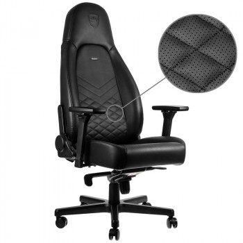 Scaun Gaming Noblechairs Icon, PU Piele, Negru cu livrare în Chișinău și Moldova. Accesorii pentru jocuri la cele mai mici prețuri