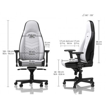 Scaun Gaming Noblechairs Icon, PU Piele, Alb/Negru cu livrare în Chișinău și Moldova. Accesorii pentru jocuri la cele mai mici prețuri