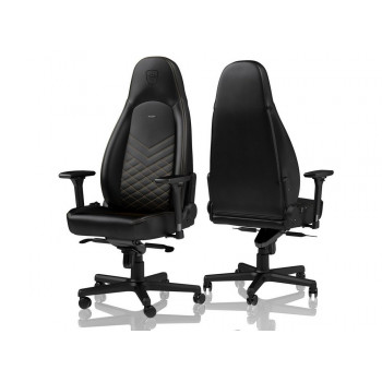 Scaun Gaming Noblechairs Icon, PU Piele, Negru/Auriu cu livrare în Chișinău și Moldova. Accesorii pentru jocuri la cele mai mici prețuri