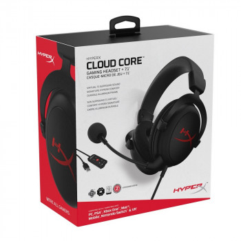 Игровая Гарнитура HyperX Cloud Core 7.1, Проводной аналоговый, Чёрный