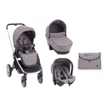 Stroller Kikka Boo 3 in 1 Vicenza Luxury, Grey silver frame