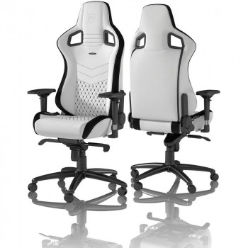 Gaming Chair Noble Epic NBL-PU-WHT-001 White, User max load up to 120kg / height 165-180cm с доставкой по Кишиневу и всей Молдове. Игровые аксессуары по лучшим ценам в Молдове